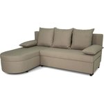 Canapé d'angle convertible réversible 3 places JEN - Tissu Beige - 196 x 88 x 159 cm