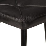 vidaXL Chaise à oreilles avec repose-pied Noir Cuir véritable