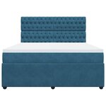 vidaXL Sommier à lattes de lit et matelas bleu 180x200 cm velours