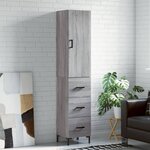 vidaXL Buffet haut Sonoma gris 34 5x34x180 cm Bois d'ingénierie