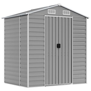 vidaXL Abri de jardin gris clair 191x130x198 cm acier galvanisé