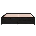 vidaXL Cadre de lit Noir Bois massif 120x190 cm Petit double