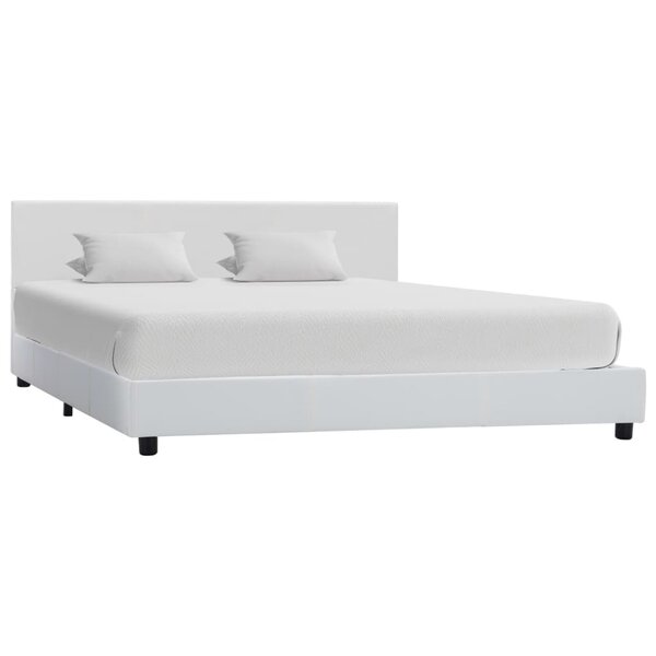 vidaXL Cadre de lit Blanc Similicuir 140 x 200 cm