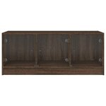 vidaXL Table basse avec portes en verre chêne marron 102x50x42 cm