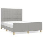 vidaXL Cadre de lit avec tête de lit Gris clair 140x190 cm Tissu
