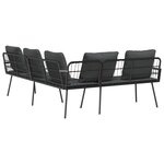 Sofa d'angle vidaXL Noir 231x173x78 cm en Poly Rattan