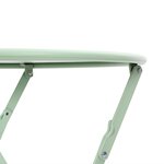 vidaXL Table de jardin pliante Vert clair Ø50x71 cm Acier