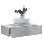 vidaXL Meuble TV avec éclairage LED gris béton 60x35x15 5 cm