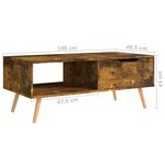 vidaXL Table basse Chêne fumé 100x49 5x43 cm Bois d'ingénierie