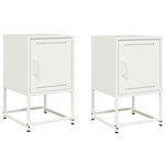 vidaXL Tables de chevet 2 Pièces blanc 36x39x60 5 cm acier