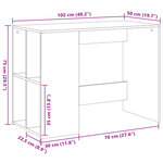 Bureau table poste de travail meuble d'ordinateur informatique étude 102 x 50 x 75 cm bois d'ingénierie noir 02_0023893