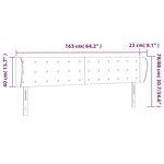 vidaXL Tête de lit avec oreilles Noir 163x23x78/88 cm Velours