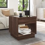 vidaXL Table basse avec LED infini chêne marron 50x50x50 cm