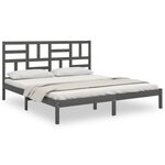 vidaXL Cadre de lit Gris Bois massif 200x200 cm