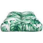vidaXL Coussin de palette motif de feuilles 70x40x12 cm tissu
