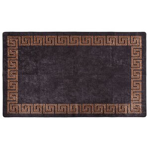 vidaXL Tapis lavable noir et doré 120x170 cm antidérapant