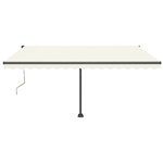 vidaXL Auvent automatique avec capteur de vent et LED 400x350 cm Crème