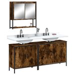 vidaXL Ensemble de meubles de salle de bain 3 Pièces Chêne fumé