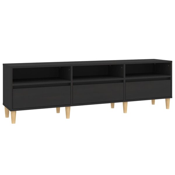 vidaXL Meuble TV noir 150x30x44 5 cm bois d'ingénierie