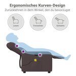 vidaXL Fauteuil de massage inclinable électrique Marron foncé Tissu