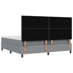 vidaXL Lit avec sommier et banc gris clair 200x200 cm en tissu