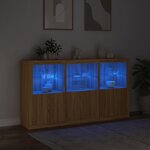 vidaXL Buffet avec lumières LED chêne sonoma 181 5x37x100 cm