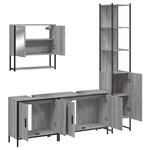 vidaXL Ensemble de meubles de salle de bain 4 Pièces Sonoma gris