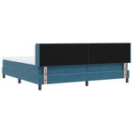 Lit à ressort box avec matelas bleu foncé 200x200 cm en velours