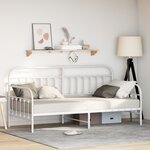 Lit de jour vidaXL blanc 90x190 cm en acier