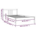 vidaXL Cadre de lit sans matelas blanc bois massif 100x200 cm