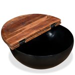 vidaXL Ensemble de table basse 2Pièces Bois récupération massif forme bol