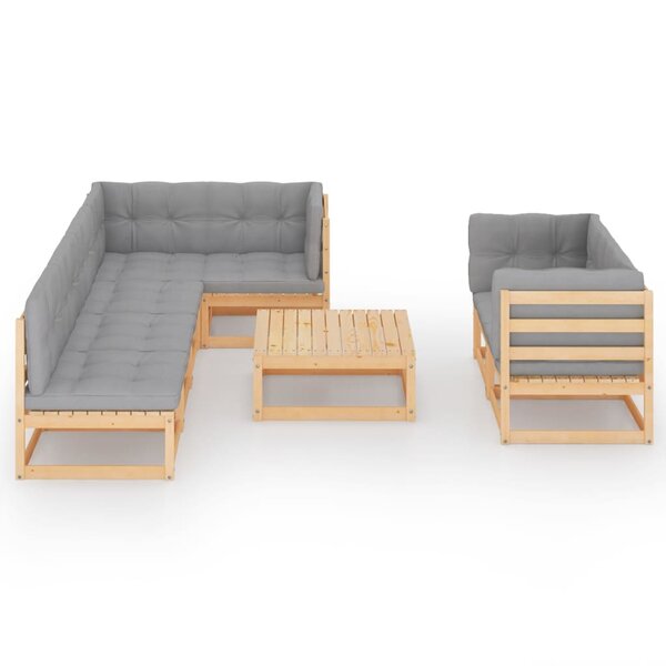 Salon de jardin meuble d'extérieur ensemble de mobilier 8 pièces avec coussins bois de pin massif 02_0017517