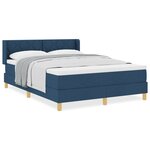 Lit à ressorts vidaXL avec matelas bleu 160x200 cm en tissu