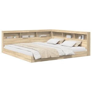 vidaXL Lit bibliothèque chêne Sonoma 180x200 cm en bois aggloméré