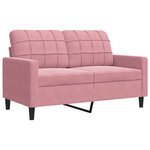 vidaXL Ensemble de canapés 3 Pièces avec coussins Rose Velours