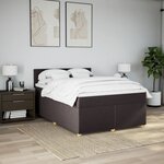 vidaXL Sommier à lattes de lit avec matelas Marron foncé 160x200 cm