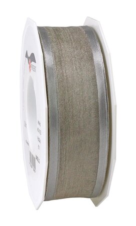 Organza marseille 25-m-rouleau 40 mm laitonné argent