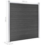 vidaXL Ensemble de panneau de clôture WPC 1218x186 cm Noir
