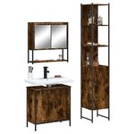vidaXL Ensemble de meubles de salle de bain 3 Pièces Chêne fumé