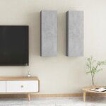 vidaXL Meubles TV 2 Pièces Gris béton 30 5x30x90 cm Bois d’ingénierie