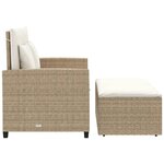 vidaXL Canapé de jardin avec coussins 2 places beige résine tressée