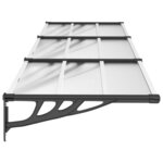 vidaXL Auvent de porte Noir et transparent 297 5x90 cm Polycarbonate