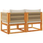 vidaXL Canapé de jardin avec coussins 2 places bois massif d'acacia