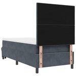 vidaXL Lit à ressorts avec matelas et banc gris foncé 90x200 cm en velours