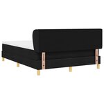 Lit Box Spring vidaXL avec Matelas  Noir  140x200 cm  Tissu