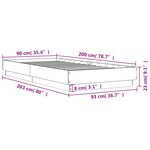 vidaXL Cadre de lit sans matelas chêne fumé 90x200cm bois d'ingénierie