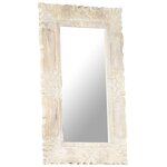 vidaXL Miroir Blanc 80x50 cm Bois de manguier massif