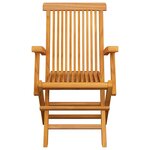 vidaXL Chaises de jardin avec coussins taupe lot de 3 Bois teck massif