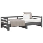 vidaXL Lit coulissant sans matelas gris 2x(90x200) cm