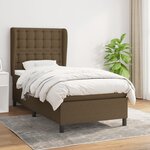 vidaXL Sommier à lattes de lit avec matelas Marron foncé 90x190 cm